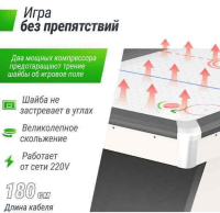 Аэрохоккей + Игровой стол UNIX Line Аэрохоккей (214х112 cм) White