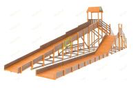 Детские горки + Зимняя горка IgraGrad Snow Fox 12 м с двумя скатами и выкатом 8 м