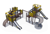 Детские уличные комплексы + Игровой комплекс серии Геометрия, Н-900,1200 и 2000 ДИО 09030