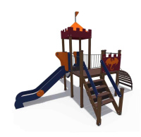 Детские уличные комплексы + Детский игровой комплекс серии империя "Башня с двумя горками" Н-1200 ДИО 02021