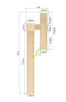 Детские горки + Зимняя деревянная горка "IgraGrad Snow Fox 12 м" с двумя скатами, без окраски  