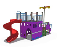 Детские уличные комплексы + Детский игровой комплекс Путешественник Н-2000 (винтовой скат) ДИО 13040