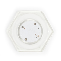 Шайбы + Шайба для аэрохоккея LED "Atomic Top Shelf" (прозрачная, шестигранная, красный светодиод) D74 mm