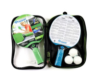 Ракетки для настольного тенниса + Набор DONIC ALLTEC HOBBY OUTDOOR (2 ракетки, 3 мячика, чехол)