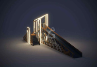 Детские уличные комплексы + Зимняя деревянная горка "IgraGrad Snow Fox 12 м" с двумя скатами мод.4