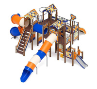 Уличные игровые комплексы для детей + Остров детства (Калейдоскоп) (Винтовой скат) - ДИК 2.01.8.02-45 - Игровой комплекс H=2000, H=1200, Н=750