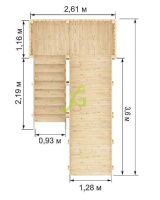 Детские горки + Деревянная зимняя горка "IgraGrad Snow Fox", скат 4 м, без окраски