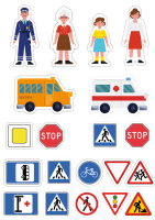 Автогородки и ПДД для детей + Магнитно-маркерная доска "Безопасный маршрут школьника"