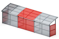 Теневые навесы, беседки + Навес для колясок (3 секции) МФ 743.01-02