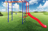 Детские спортивные комплексы для дачи + ДСК "Пионер-дачный" Лето с горкой 1,7 м