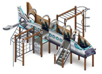 Детские уличные комплексы + Игровой комплекс Аэроплан (Техно) Н=1200 ДИК 2.03.4.04-01