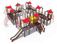 Детские уличные комплексы + Игровой комплекс серии Городские кварталы Н-1200 ДИО 05056