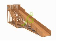 Детские горки + Зимняя деревянная горка "IgraGrad Snow Fox", скат 10м