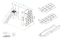 Детские спортивные комплексы для дачи + Дачный комплекс "Богатырь Плюс 2" + ЦЕПНЫЕ качели Romana 103.12.06 (серый/жёлтый)