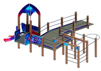 Детские уличные комплексы + Игровой комплекс Забота Космопорт (космос) горка Н 750 ДОВ 20.14.02-01