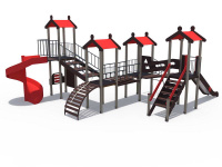Детские уличные комплексы + Игровой комплекс серии Городские кварталы Н-1500 и винтовой скат 2000 ДИО 05057
