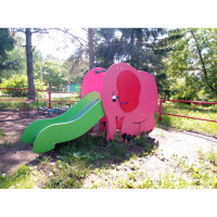 Детские горки + Горка Слоник Н-620 (металлический скат) ИО 07080