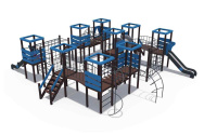 Детские уличные комплексы + Игровой комплекс серии Геометрия с песочницей, Н-1200 ДИО 09050