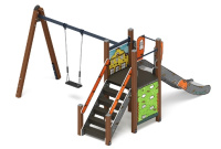 Детские уличные комплексы + Счастливое детство (Город) - ДИК 2.01.03-01 - Игровой комплекс H=1200