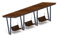 Перголы + Пергола тент с качелями (наклоная) - МФ 78.03.03-01.И1 /без поликарбоната/