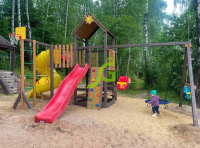 Детские уличные комплексы + Детская площадка IgraGrad Панда Фани с балконом и трубой