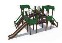 Детские уличные комплексы + Детский игровой комплекс серии джунгли "Тропики" Н-1500 и Н-2000 (винтовой скат) ДИО 02130