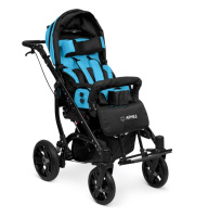 Кресла-коляски + Кресло-коляска для инвалидов Армед Эвита нео (Черно-голубой, Цельнолитые шины)