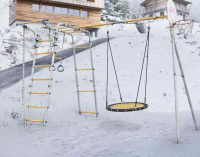 Детские спортивные комплексы для дачи + Дачный комплекс "Акробат 2" + ГНЕЗДО качели-гнездо 80 см Romana R 103.19.05 (серый/жёлтый)