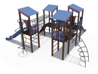 Детские уличные комплексы + Игровой комплекс (серии Геометрия с металлическими скатами Н-1500) ДИО 10114