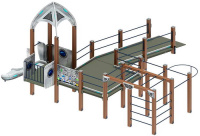 Детские уличные комплексы + Забота Космопорт (серый) горка Н 750 ДОВ 20.14.02-02