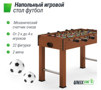 Настольный футбол + Игровой стол UNIX Line Футбол - Кикер (121х61 cм) Wood