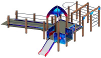 Детские уличные комплексы + Игровой комплекс Забота Космопорт (космос) горка Н 750 ДОВ 20.14.02-01