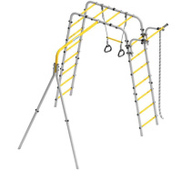 Детские спортивные комплексы для дачи + Дачный комплекс "Весёлая лужайка-2" (без качелей) Romana R 103.25.04 (серый/жёлтый)