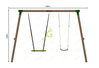 Детские качели + Качельный модуль Гнездо-паутинка + одиночные