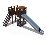 Детские уличные комплексы + Игровой комплекс серии Миндаль (горка Н-2000)  ДИО 10013