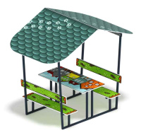 Скамейки и столики + Столик детский с навесом (город) - МФ 31.01.08-05