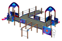 Детские уличные комплексы + Игровой комплекс Забота Космопорт (космос) горка Н 750 ДОВ 20.14.01-01