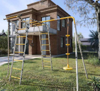Детские спортивные комплексы для дачи + Дачный комплекс "Весёлая лужайка-2" + ДИСК качели Romana R.103.25.04 (серый/жёлтый)