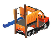 Детские горки + Машинка (оранжевый) тип 1 - ДИК 1.03.1.01-01 - Игровой комплекс H=750
