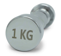 Гантели + Гантель UNIX Fit PRO круглая хромированная 1 кг, 2 шт.