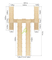 Детские горки + Зимняя горка "IgraGrad Snow Fox", 4 ската, без окраски