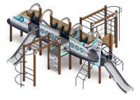 Детские уличные комплексы + Игровой комплекс Аэроплан (Техно) Н=1200 ДИК 2.03.4.04-01