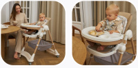 Детские стульчики и кресла + Стул для кормления UNIX Kids Океан / Ocean бежевый