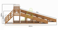 Детские горки + Зимняя горка "IgraGrad Snow Fox", скат 8+5 м мод.3