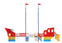 Детские уличные комплексы + Детский игровой комплекс «Флагман» H=1200, 1500, 2000 ДИК 30-1303