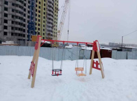 Детские качели + Качели деревянные крепость (сиденье со спинкой и люлькой) ИО 01163