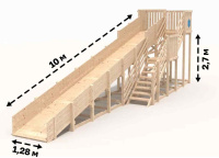 Детские горки + Зимняя горка "IgraGrad Snow Fox", скат 10 м, без окраски 