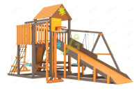 Детские уличные комплексы + Всесезонная площадка IgraGrad С с балконом мод.2 SF