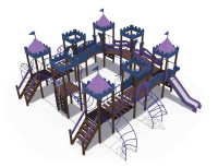 Детские уличные комплексы + Детский игровой комплекс Сити с тремя горками (металлический скат,Н-1200 и 1500) ДИО 13072