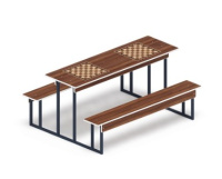 Скамейки и столики + Шахматы - Столик для взрослых - МФ 32.01.02-01